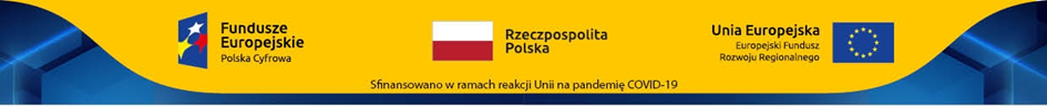 Nagł&oacute;wek z logo Funduszy Europejskich, flagą Polski i Unii Europejskiej