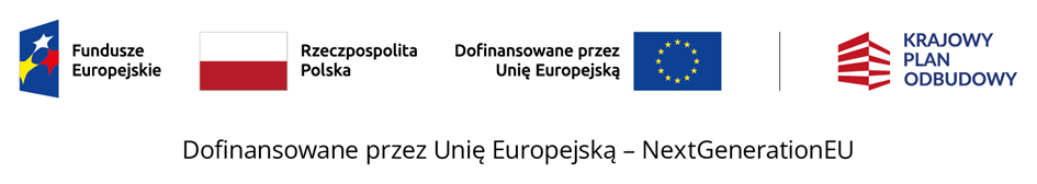 Logo Fundusze Europejskie dla Dolnego Śląska, Rzeczpospolita Polska, Dofinansowane przez Unię Europejską, Krajowy Plan Odbudowy Logo Fundusze Europejskie dla Dolnego Śląska, Rzeczpospolita Polska, Dofinansowane przez Unię Europejską, Krajowy Plan Odbudowy