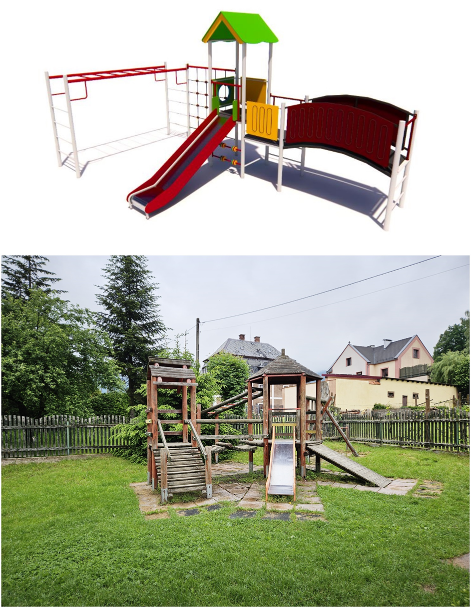 projekt placu zabaw i plac przed modernizacją