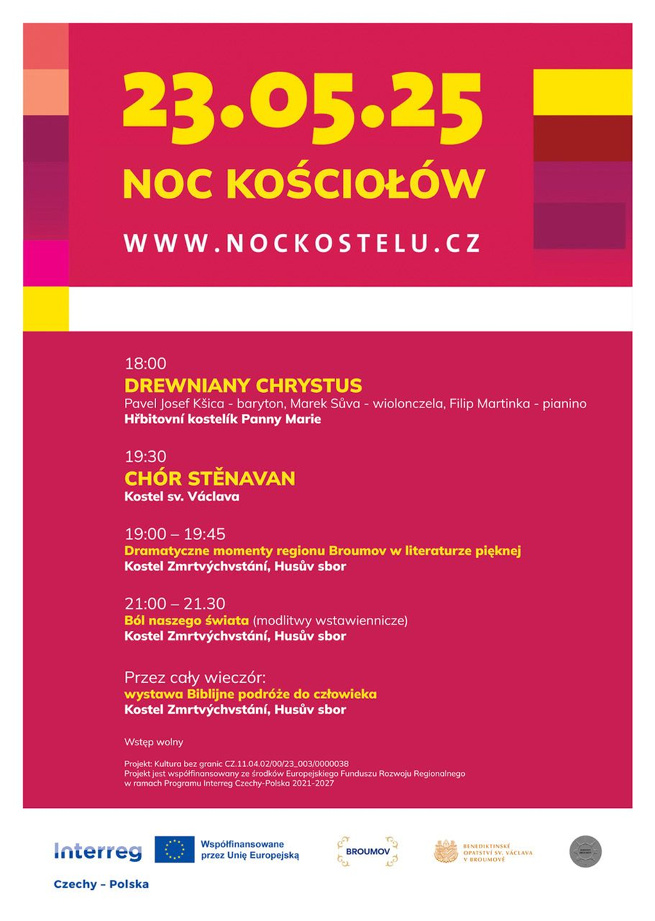 Noc kościoł&oacute;w 23 maja 2025 godz. 18.00 Broumov