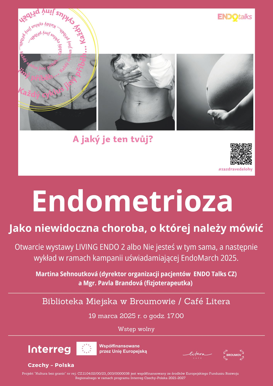 Wystawa Endometrioza. Biblioteka miejska w Broumovie Cafe Litera 19 marca 2025 o godz. 17.00