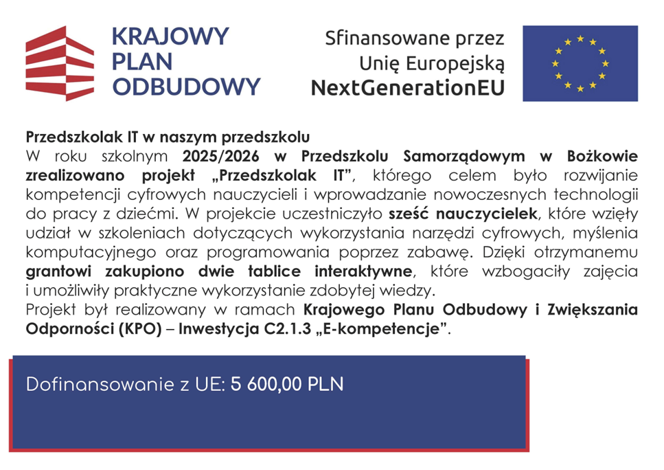 Tablica informacyjna jak w treści