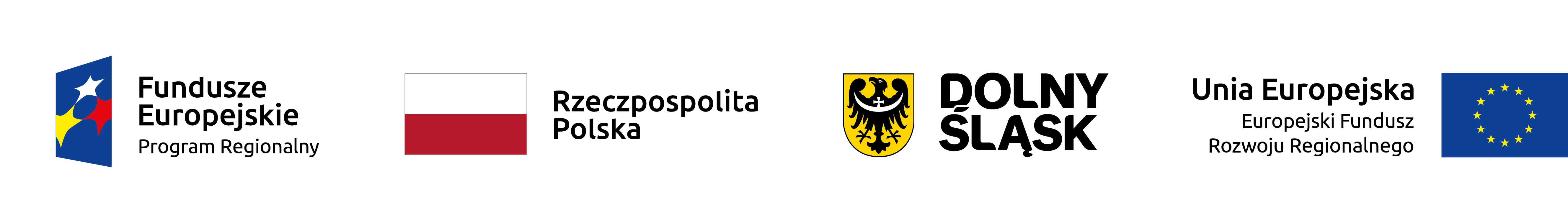 logotypy Fundusze Europejskie, Polska, Unia Europejska, Dolny Śląsk