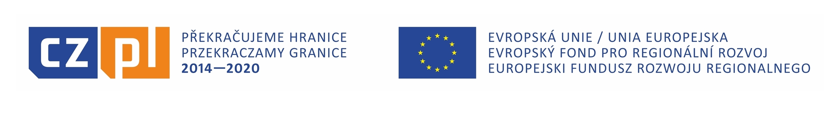 Logo Przekraczamy Granice i Flaga Unii Europejskiej