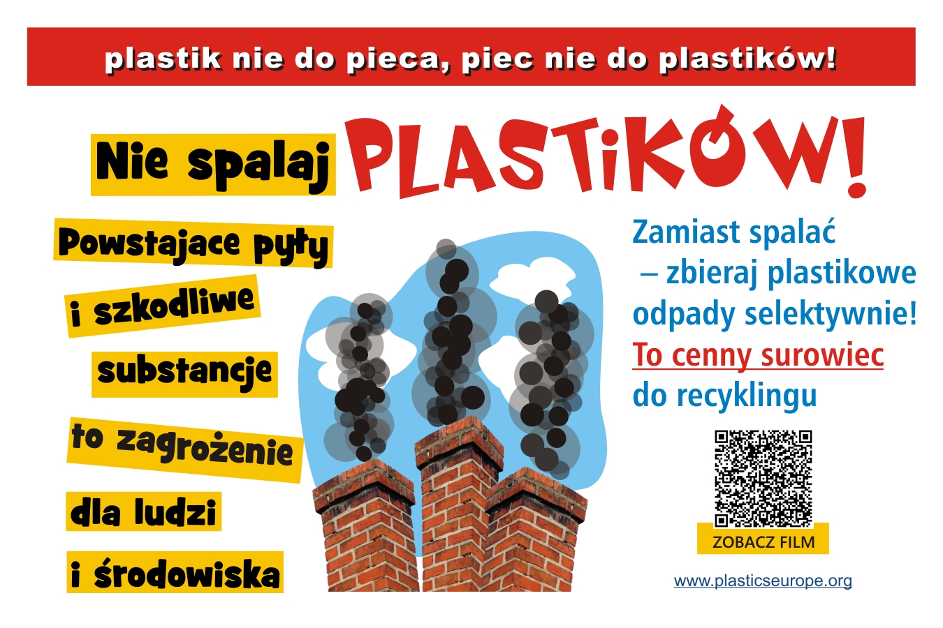 plakat kampani - nie spalaj plastiku